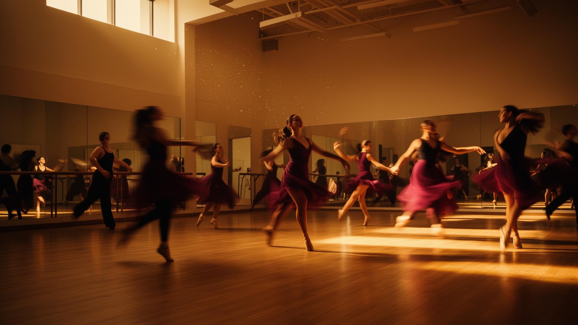 Dansers in een sfeervolle studio